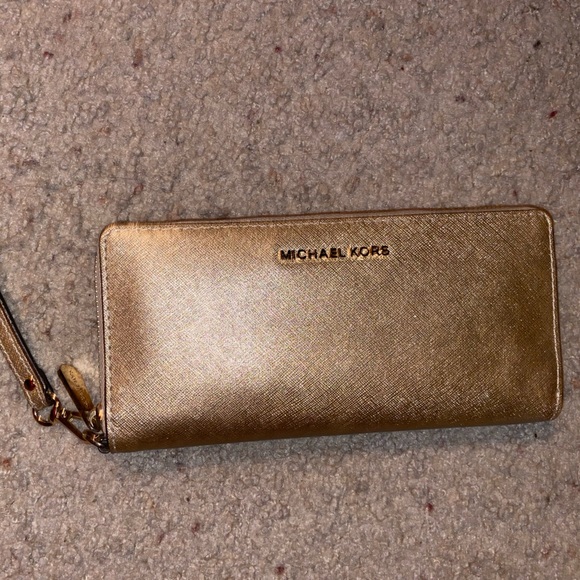 Michael Kors Shimmering Gold Wristlet - Picture 1 of 11